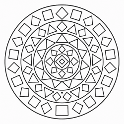 Desenho de Mandala para colorir e imprimir: número 24