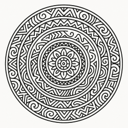 Desenho de Mandala para colorir e imprimir: número 25