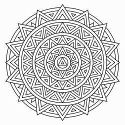 Desenho de Mandala para colorir e imprimir: número 26