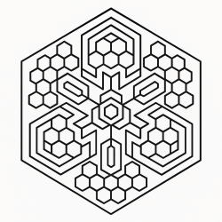 Desenho de Mandala para colorir e imprimir: número 27
