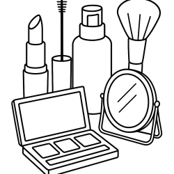 Desenho de Maquiagem para colorir e imprimir: número 1