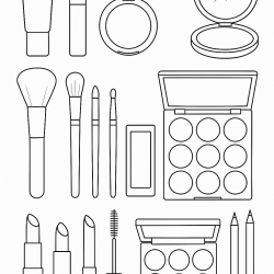 Desenho de Maquiagem para colorir e imprimir: número 4