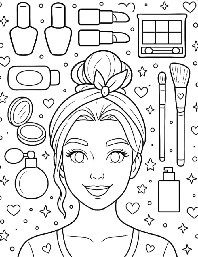 Desenho de Maquiagem para colorir e imprimir: número 15