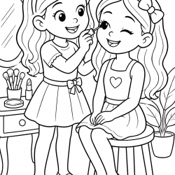 Desenho de Maquiagem para colorir e imprimir: número 16