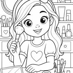 Desenho de Maquiagem para colorir e imprimir: número 22
