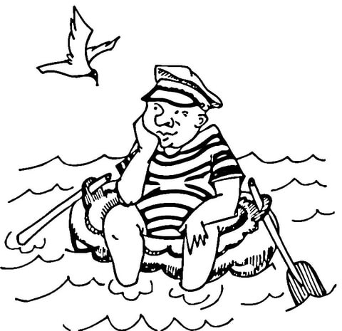 Desenho de Mar para colorir e imprimir: número 4