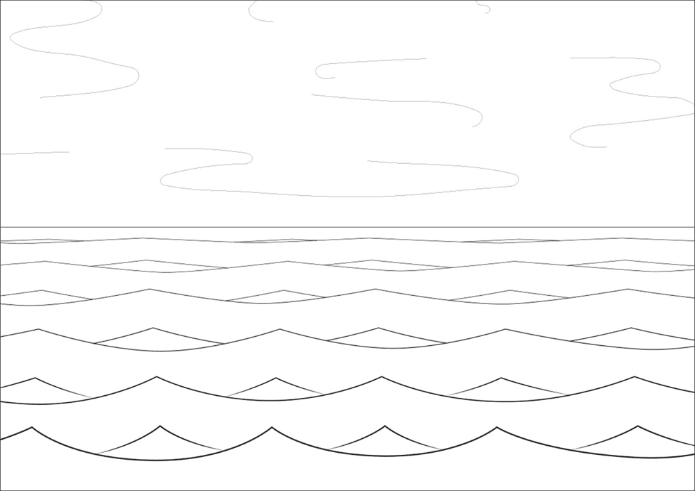 Desenho de Mar para colorir e imprimir: número 6
