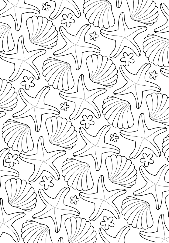 Desenho de Mar para colorir e imprimir: número 7