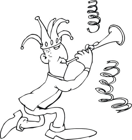 Desenho de Mardi Gras para colorir e imprimir: número 1