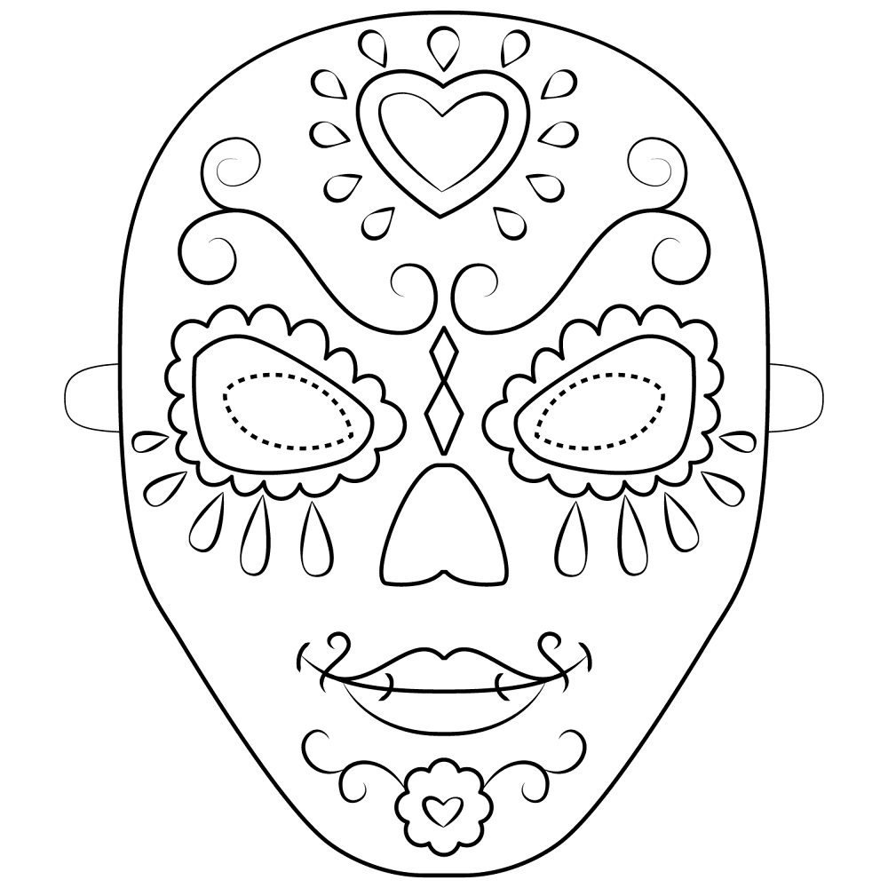 Desenho de Mardi Gras para colorir e imprimir: número 7