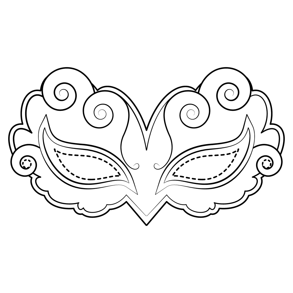 Desenho de Mardi Gras para colorir e imprimir: número 9
