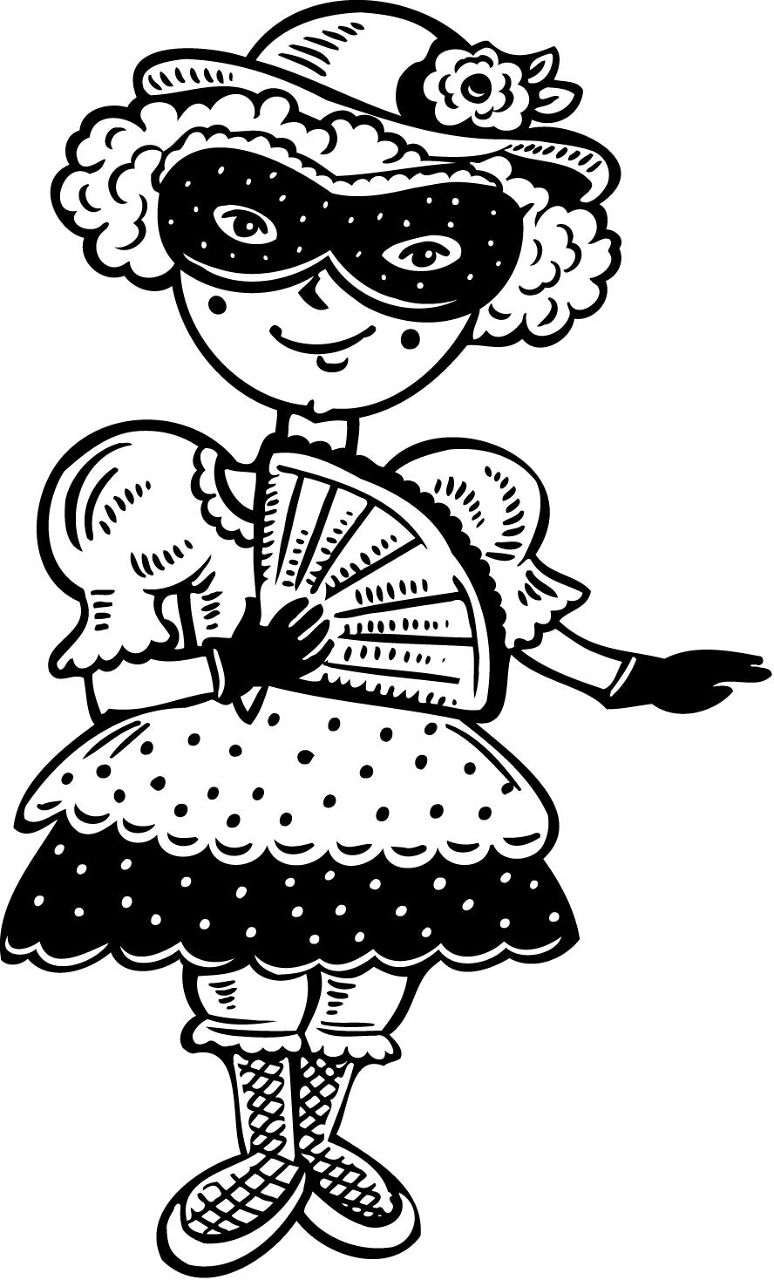 Desenho de Mardi Gras para colorir e imprimir: número 10