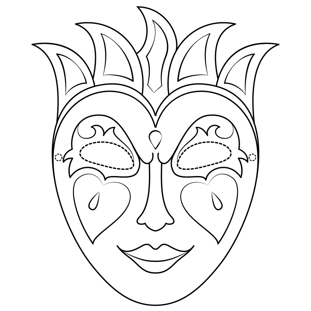 Desenho de Mardi Gras para colorir e imprimir: número 14
