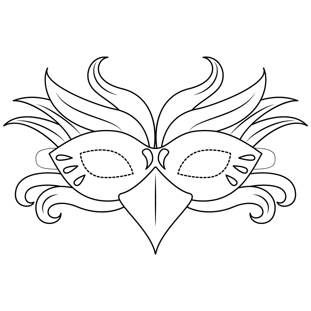 Desenho de Mardi Gras para colorir e imprimir: número 18