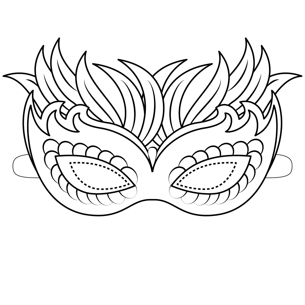 Desenho de Mardi Gras para colorir e imprimir: número 21