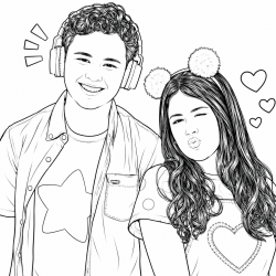 Desenho de Maria Clara e Jp para colorir e imprimir: número 4