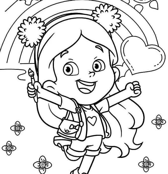 Desenho de Maria Clara e Jp para colorir e imprimir: número 7