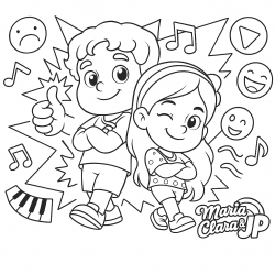 Desenho de Maria Clara e Jp para colorir e imprimir: número 13