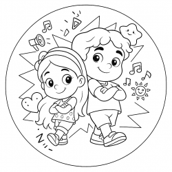 Desenho de Maria Clara e Jp para colorir e imprimir: número 16