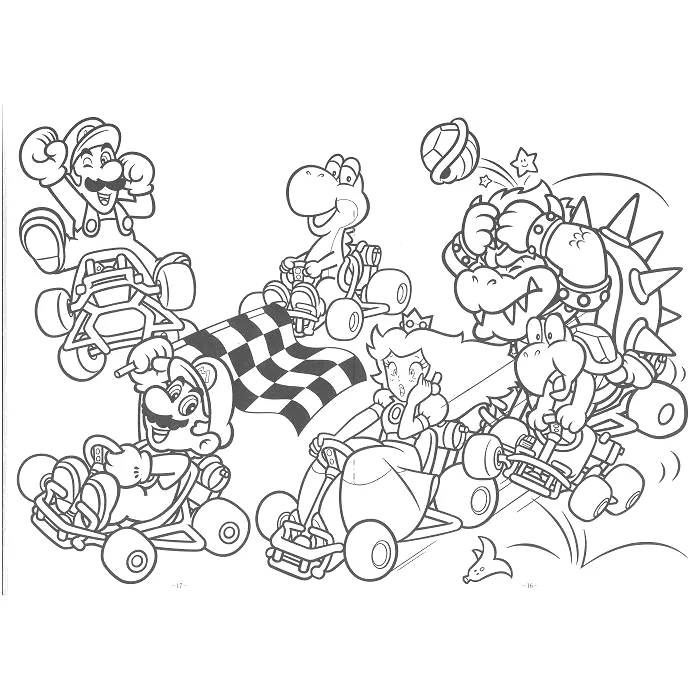 Desenho de Mario Bros para colorir e imprimir: número 1