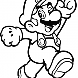 Desenho de Mario Bros para colorir e imprimir: número 2