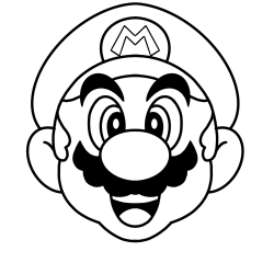 Desenho de Mario Bros para colorir e imprimir: número 6