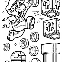 Desenho de Mario Bros para colorir e imprimir: número 8