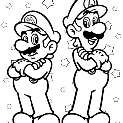Desenho de Mario Bros para colorir e imprimir: número 10