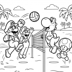 Desenho de Mario Bros para colorir e imprimir: número 12