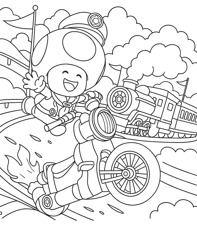 Desenho de Mario Bros para colorir e imprimir: número 14