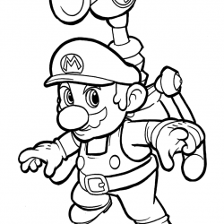 Desenho de Mario Bros para colorir e imprimir: número 15