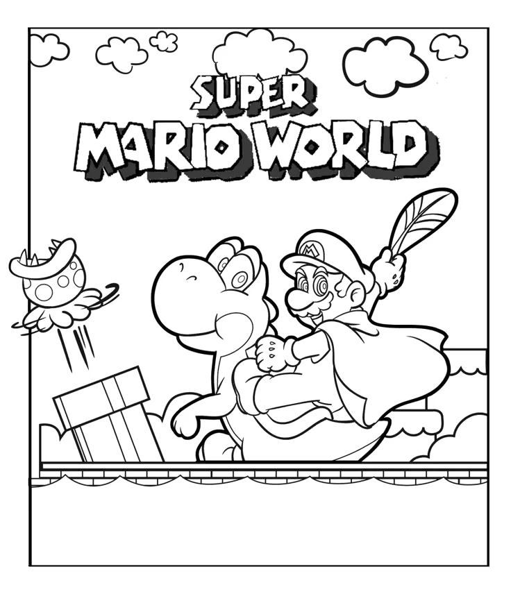 Desenho de Mario Bros para colorir e imprimir: número 16