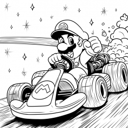 Desenho de Mario Bros para colorir e imprimir: número 17