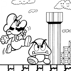 Desenho de Mario Bros para colorir e imprimir: número 18