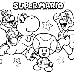 Desenho de Mario Bros para colorir e imprimir: número 19