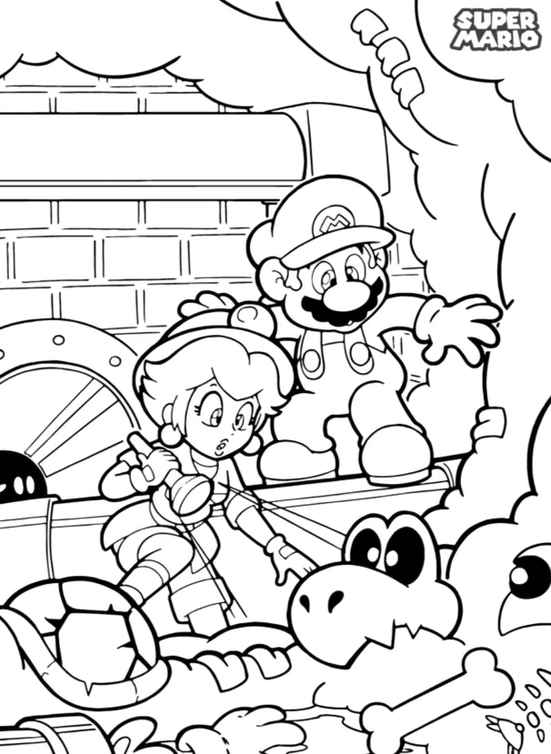 Desenho de Mario Bros para colorir e imprimir: número 20