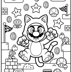 Desenho de Mario Bros para colorir e imprimir: número 23