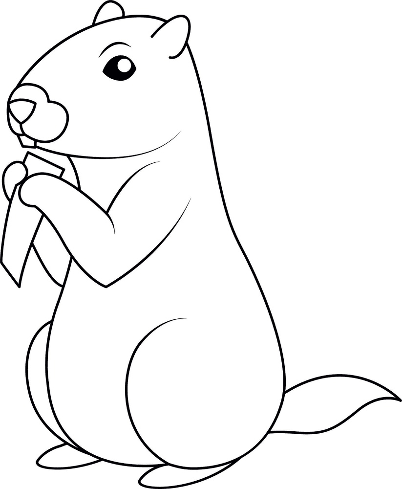 Desenho de Marmotas para colorir e imprimir: número 1