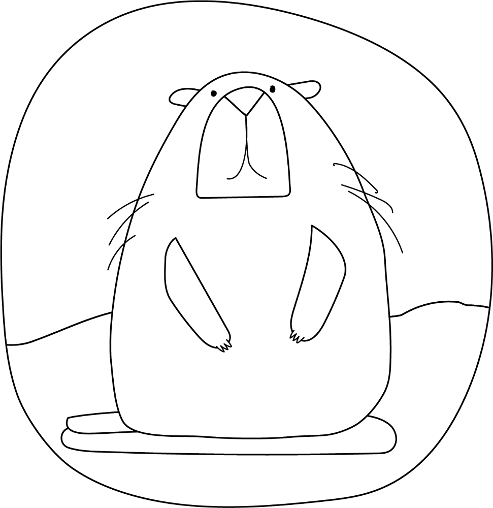 Desenho de Marmotas para colorir e imprimir: número 4