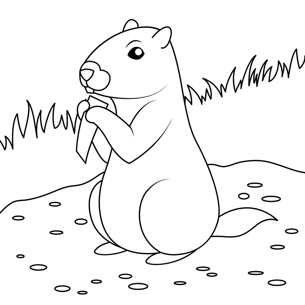 Desenho de Marmotas para colorir e imprimir: número 8