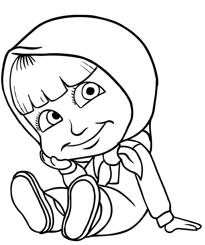 Desenho de Masha e o Urso para colorir e imprimir: número 2