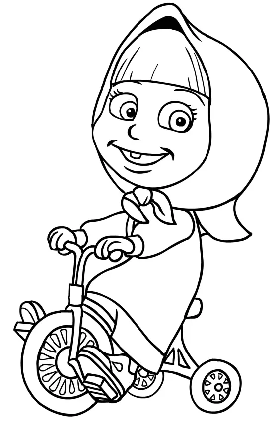 Desenho de Masha e o Urso para colorir e imprimir: número 3