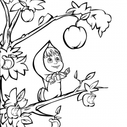 Desenho de Masha e o Urso para colorir e imprimir: número 10
