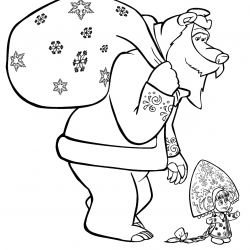 Desenho de Masha e o Urso para colorir e imprimir: número 11