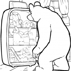 Desenho de Masha e o Urso para colorir e imprimir: número 18