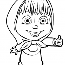 Desenho de Masha e o Urso para colorir e imprimir: número 20
