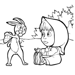 Desenho de Masha e o Urso para colorir e imprimir: número 21