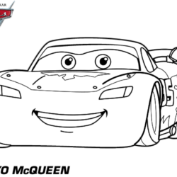 Desenho de Mc Queen para colorir e imprimir: número 8