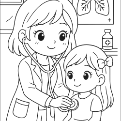 Desenho de Medico para colorir e imprimir: número 5