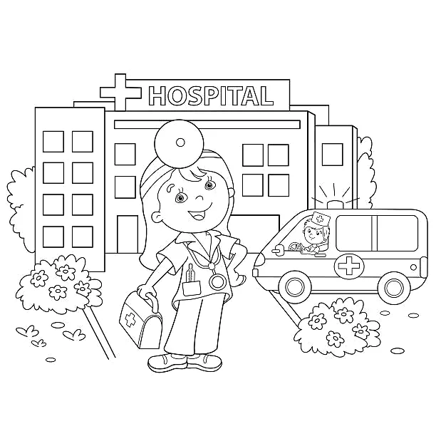 Desenho de Medico para colorir e imprimir: número 7